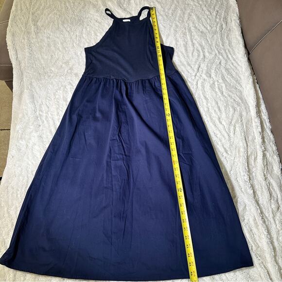 Madison & Berkeley Size M Navy Blue Midi Tank Dress Neutral Layering Minimalist - Picture 9 of 12